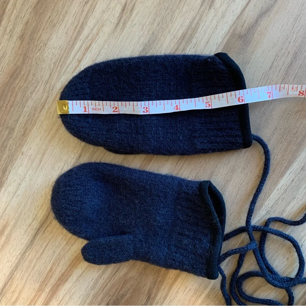 tittimitti 100% Virgin Wool winter Mittens Kids 3-5Y Knit String OEKO-TEX USA